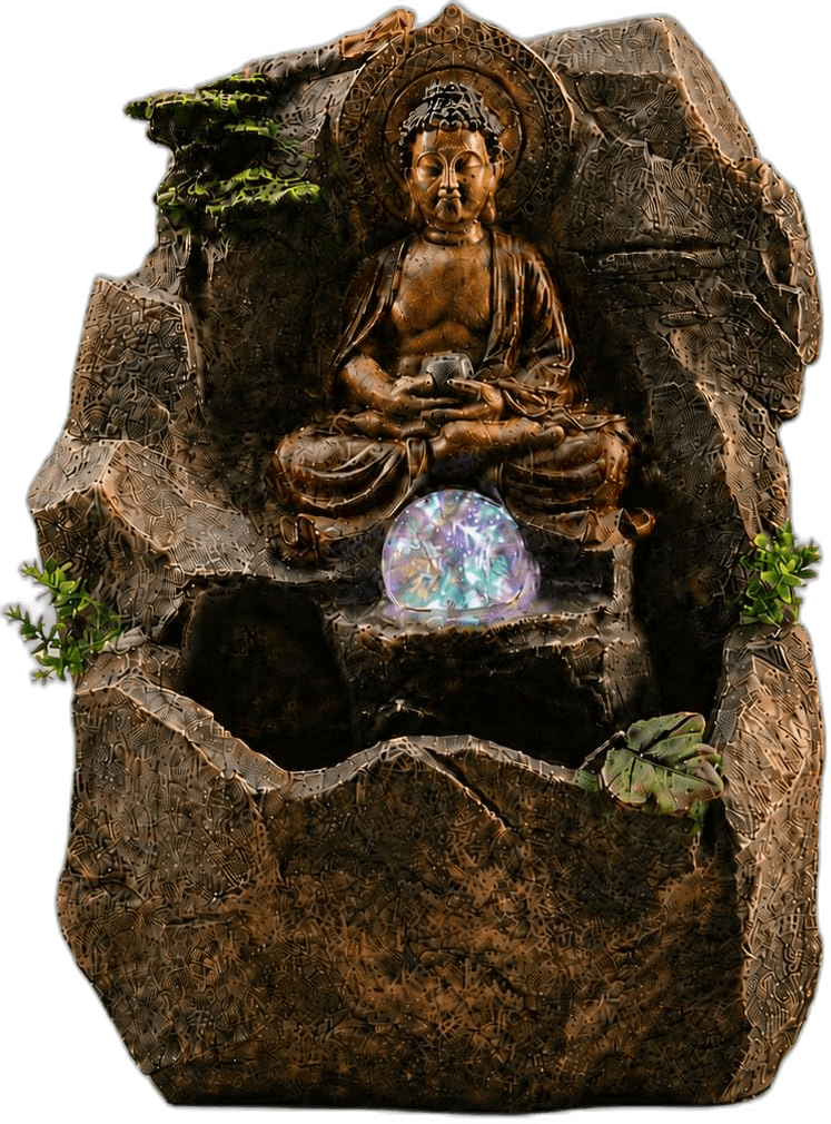 15-inch Buddha tabletop water fountain with LED — photo 1
