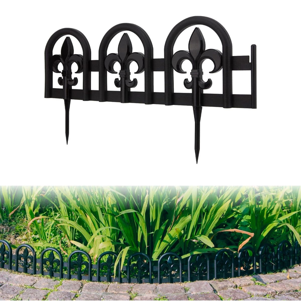 Fleur-De-Lis garden edging — Black