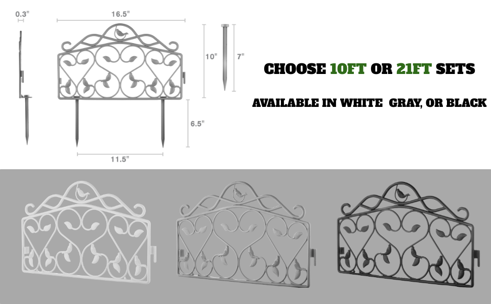 Leaf & Bird — Decorative Iron-Look Garden Edging