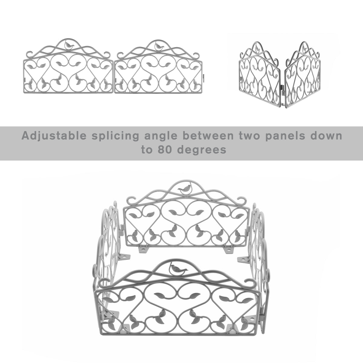 Leaf & Bird — Decorative Iron-Look Garden Edging
