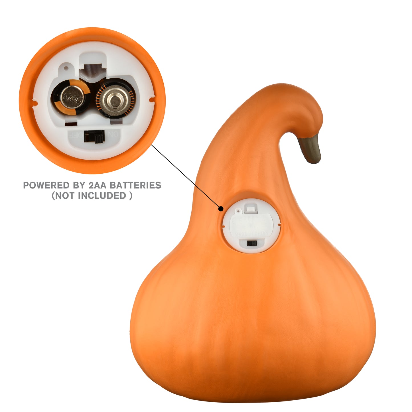 Halloween Decoration – Light-Up Jack-O’-Lantern Ghost Face with Curved Stem – Indoor Tabletop Fall Decor, Pumpkin – Cute Spooky Autumn Accent for Home or Office