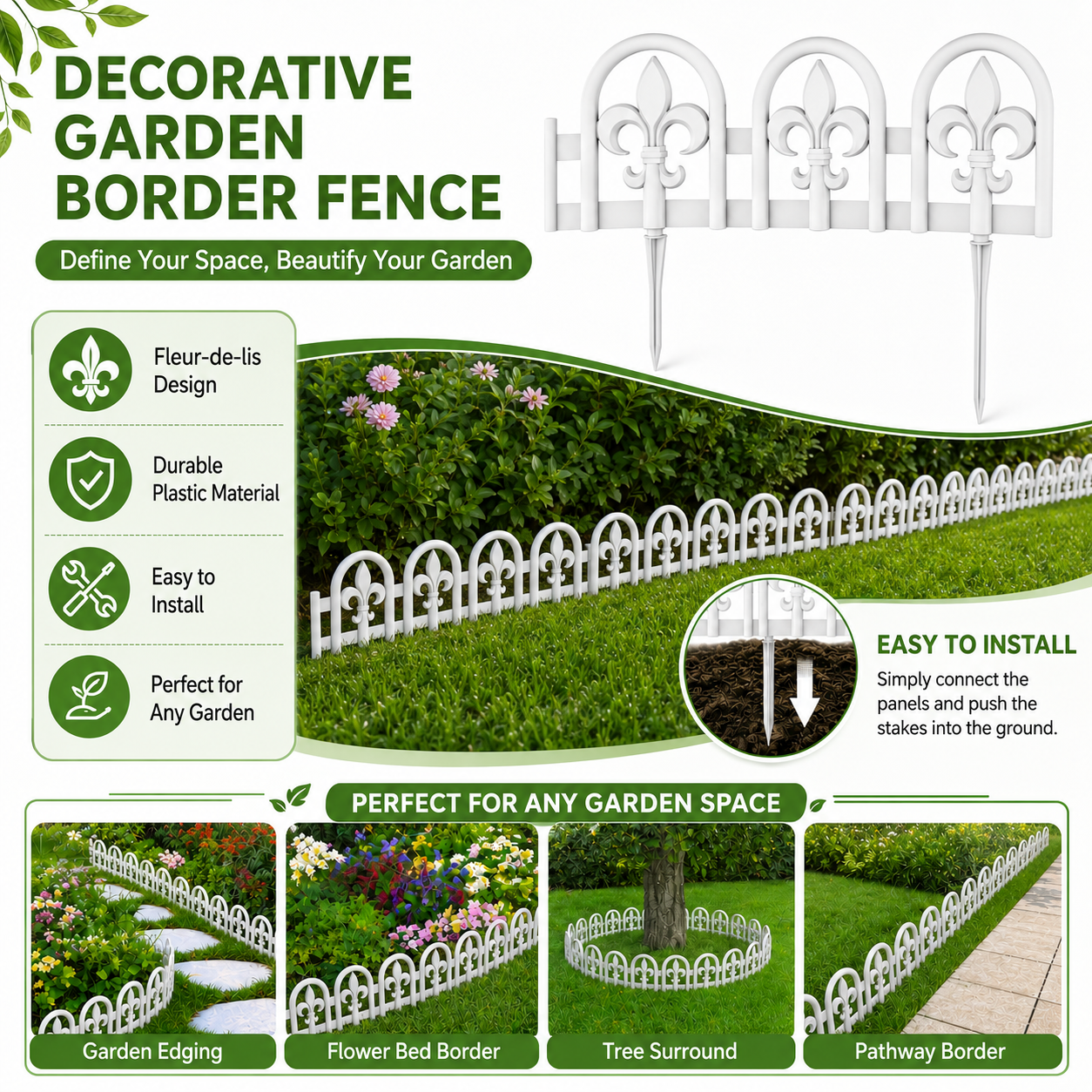 Fleur-De-Lis — Faux Wrought Iron Garden Edging