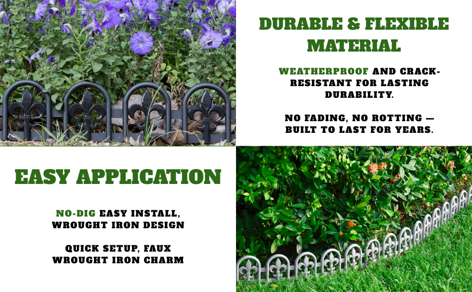 Fleur-De-Lis — Faux Wrought Iron Garden Edging