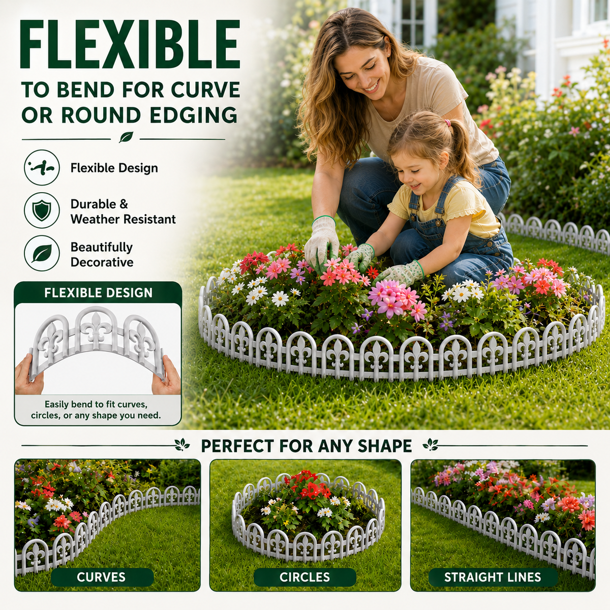 Fleur-De-Lis — Faux Wrought Iron Garden Edging