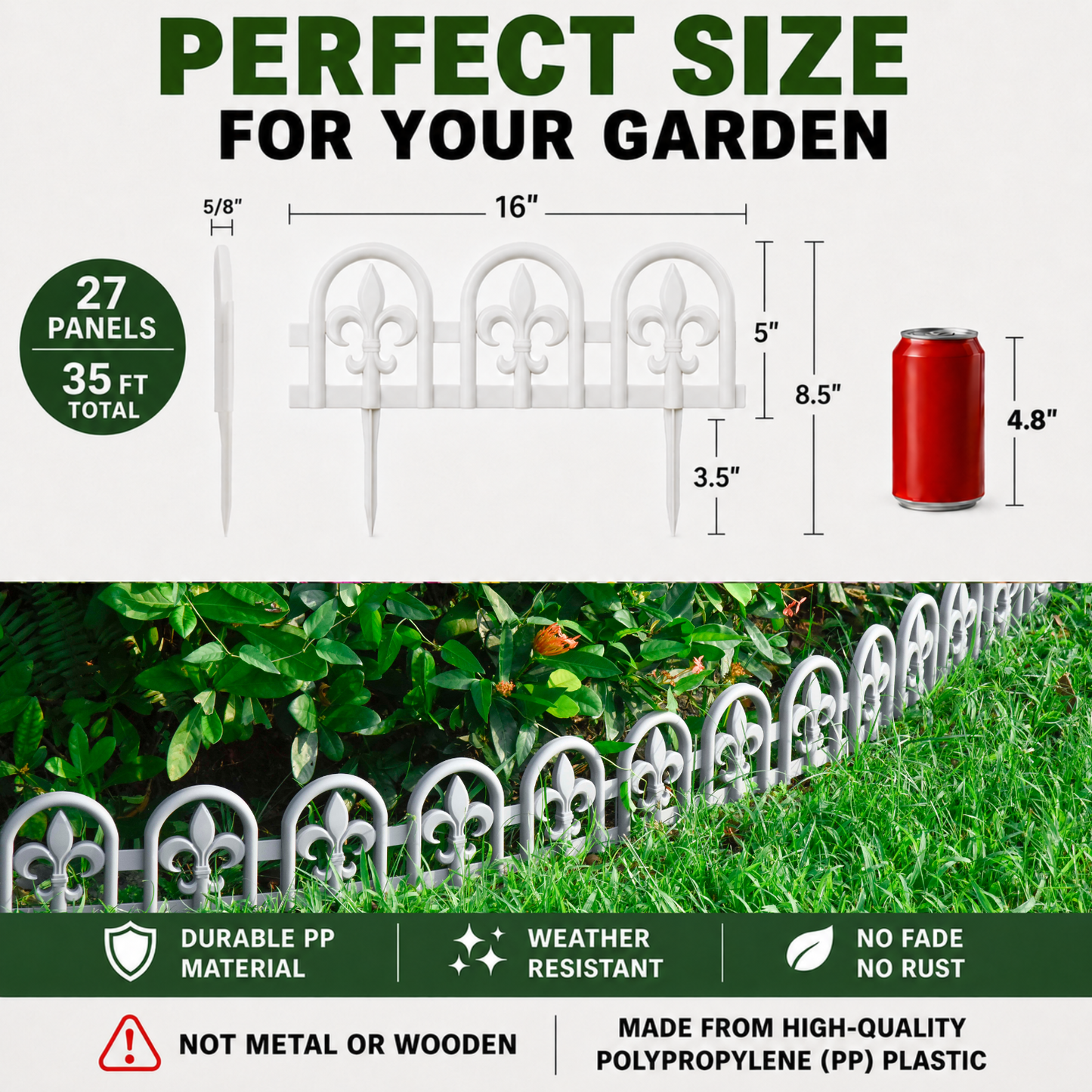 Fleur-De-Lis — Faux Wrought Iron Garden Edging