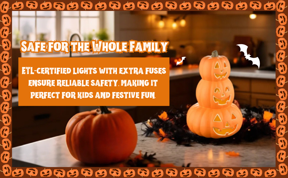 Stacked Jack-O’-Lantern Pumpkin Decoration – 3-Tier Light-Up Halloween Gourd HDPE Plastic – Indoor/Outdoor Fall Decor with Happy Ghost Faces – Cute Pumpkin Tower for Porch Tabletop