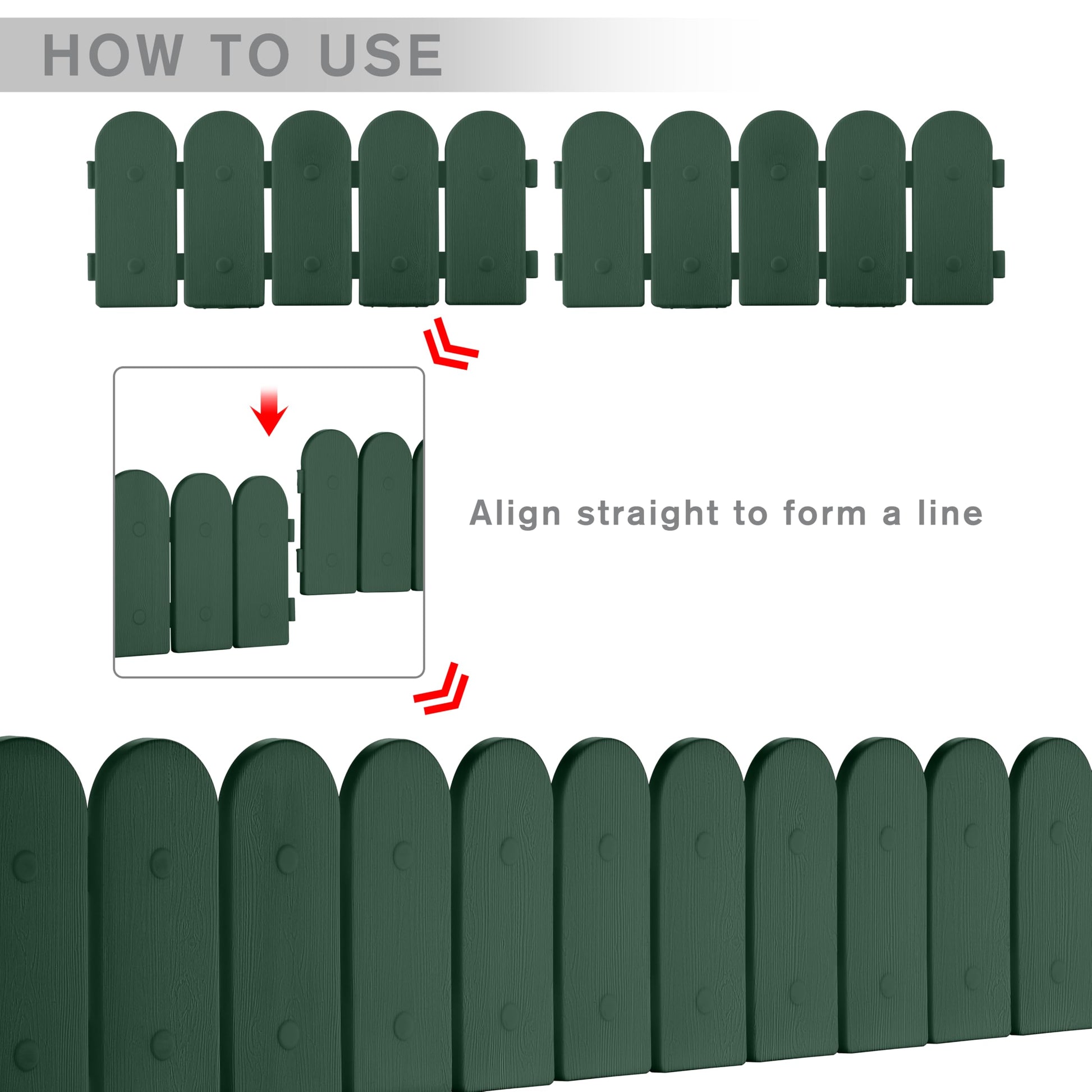 wood look fence garden border edging panels for outdoor landscaping