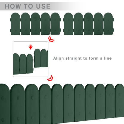 wood look fence garden border edging panels for outdoor landscaping