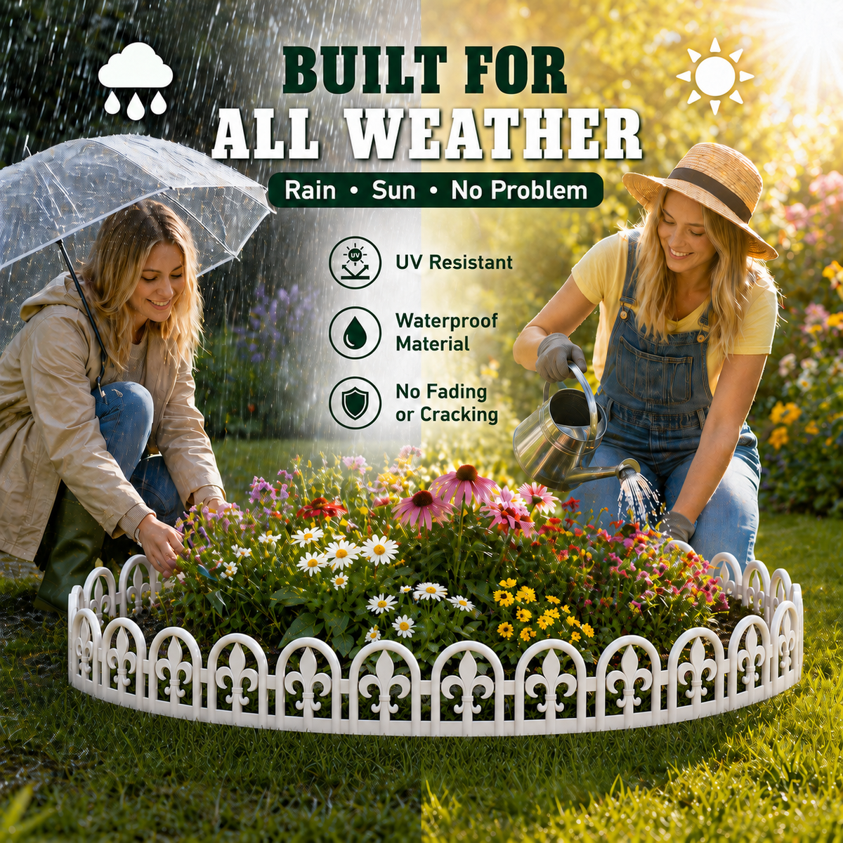 Fleur-De-Lis — Faux Wrought Iron Garden Edging