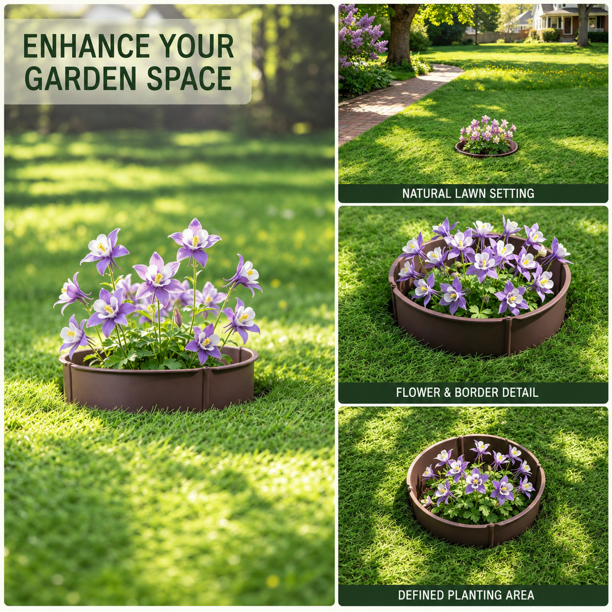 Adjustable Planting Grow Rings, Interlocking Garden Plant Rings, Spliceable Plant Circle Rings for Deep Watering, Soil Moisture Retention, Vegetables, Herbs, Flowers