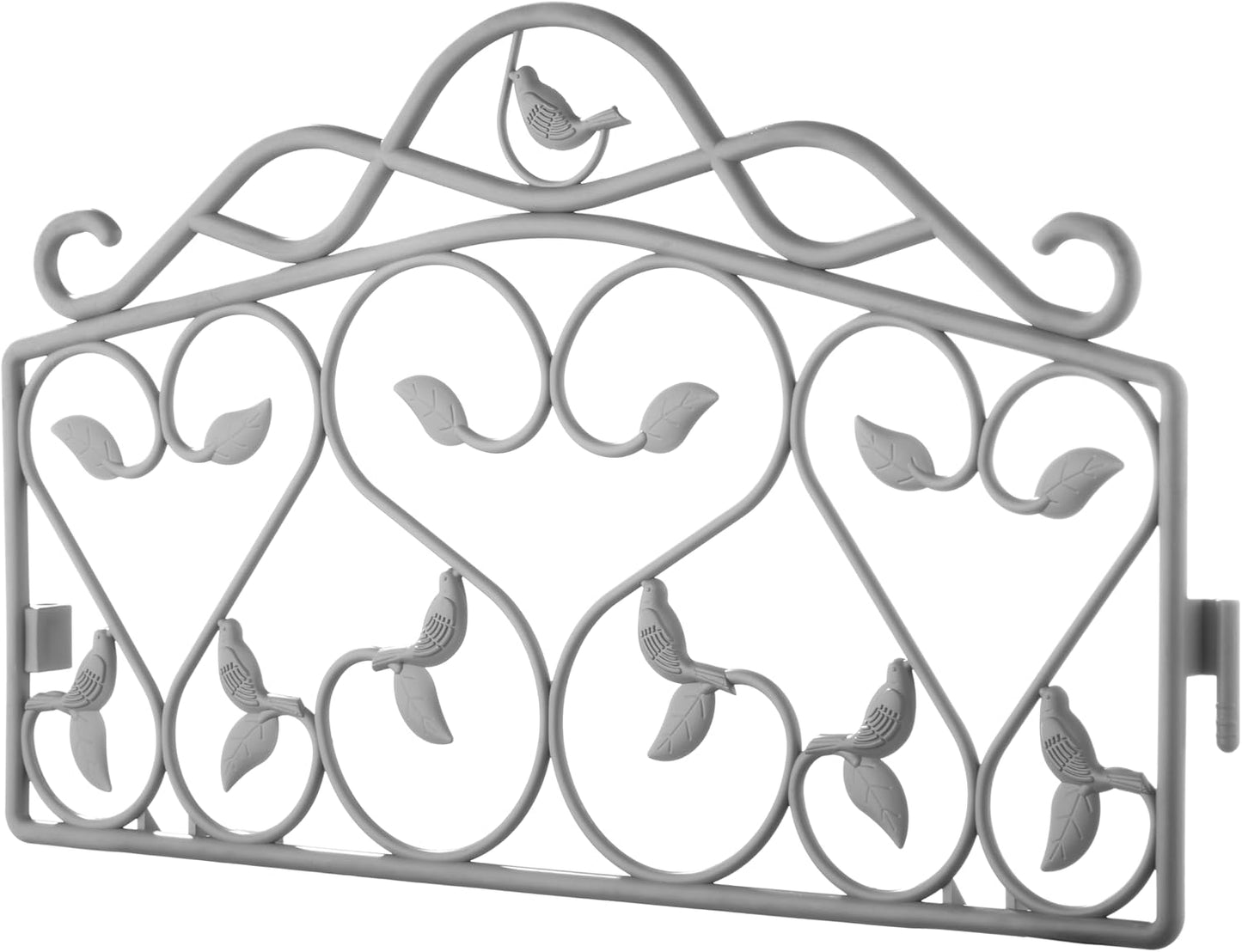 Decorative Garden Edging with Leaf & Bird Design – Faux Wrought Iron Look, Easy-Install Border Panels (10 ft/20 ft Set)