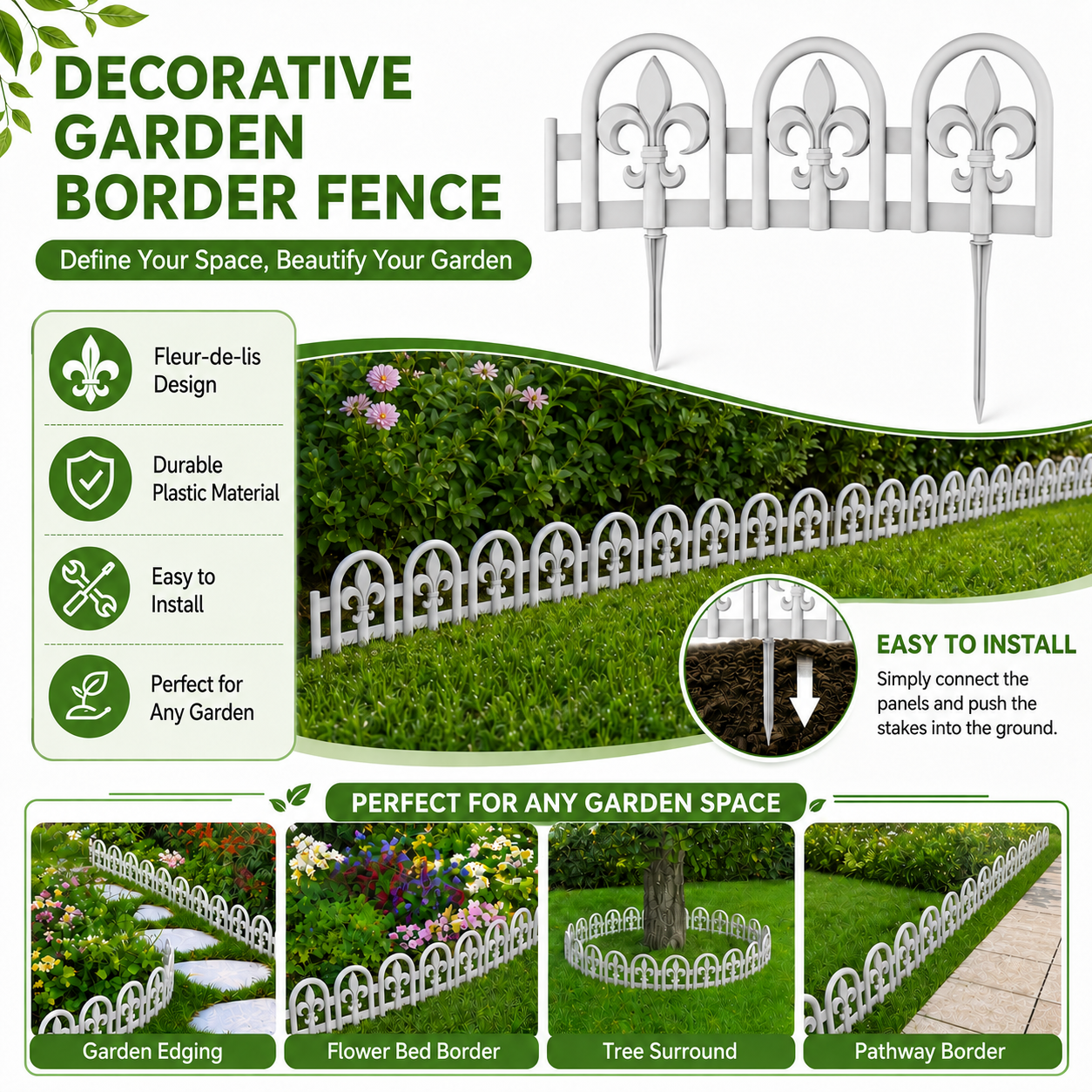 Fleur-De-Lis — Faux Wrought Iron Garden Edging