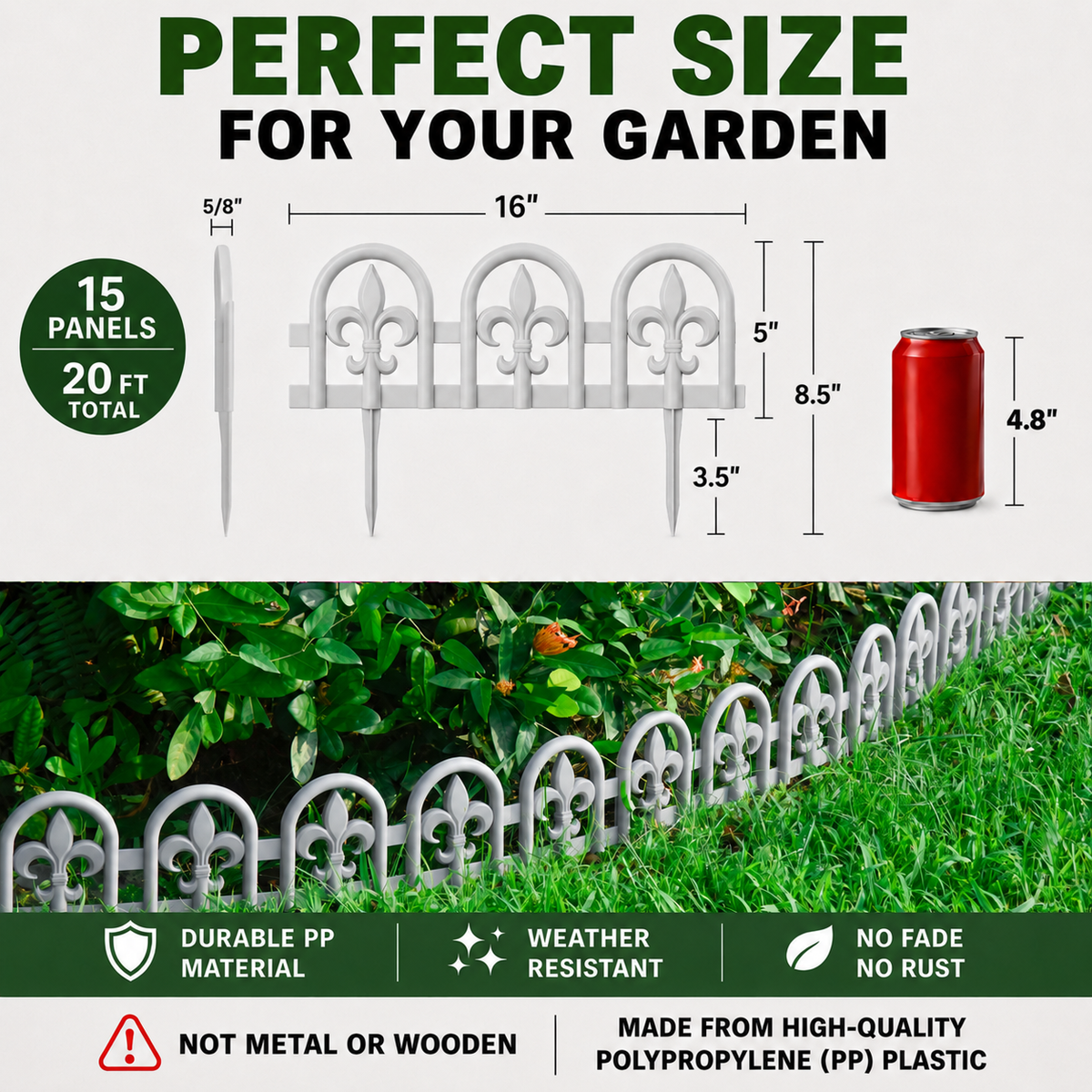 Fleur-De-Lis — Faux Wrought Iron Garden Edging