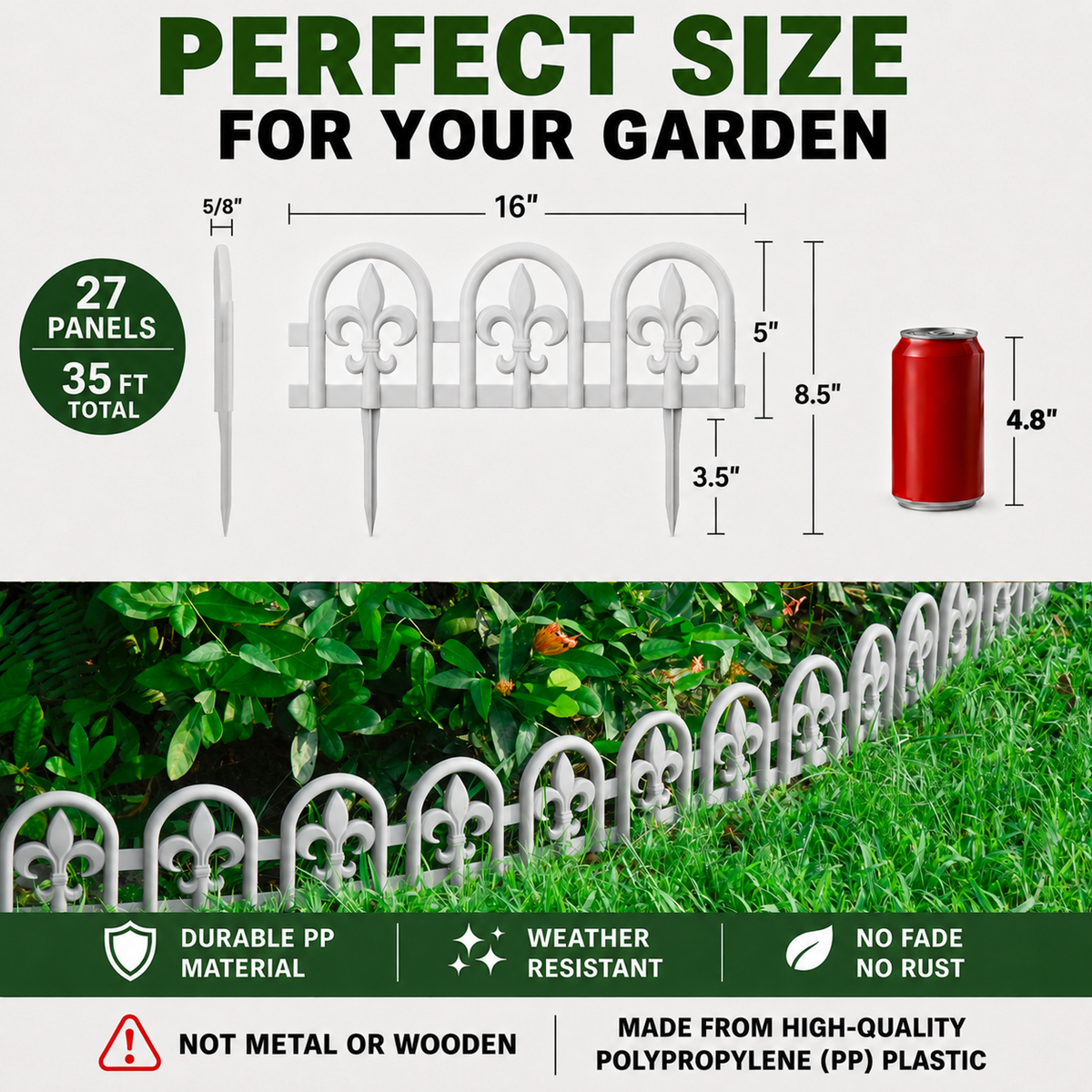 Fleur-De-Lis — Faux Wrought Iron Garden Edging