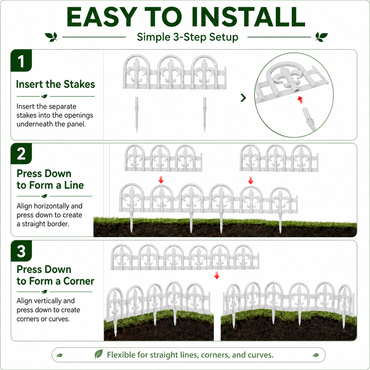 Fleur-De-Lis — Faux Wrought Iron Garden Edging