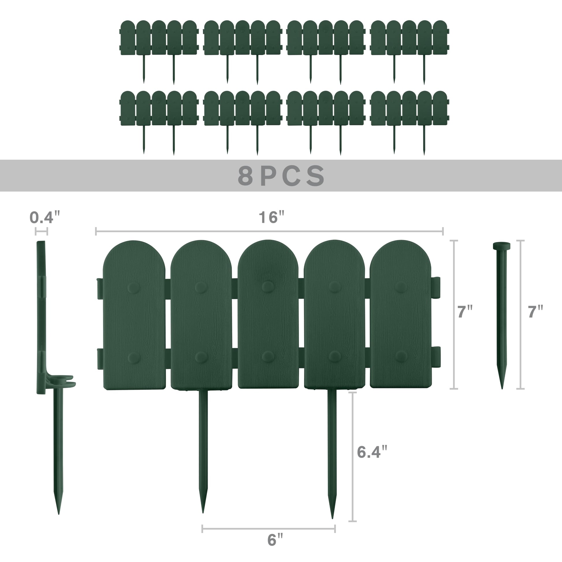 plastic wood look fence garden border panels with realistic wood grain