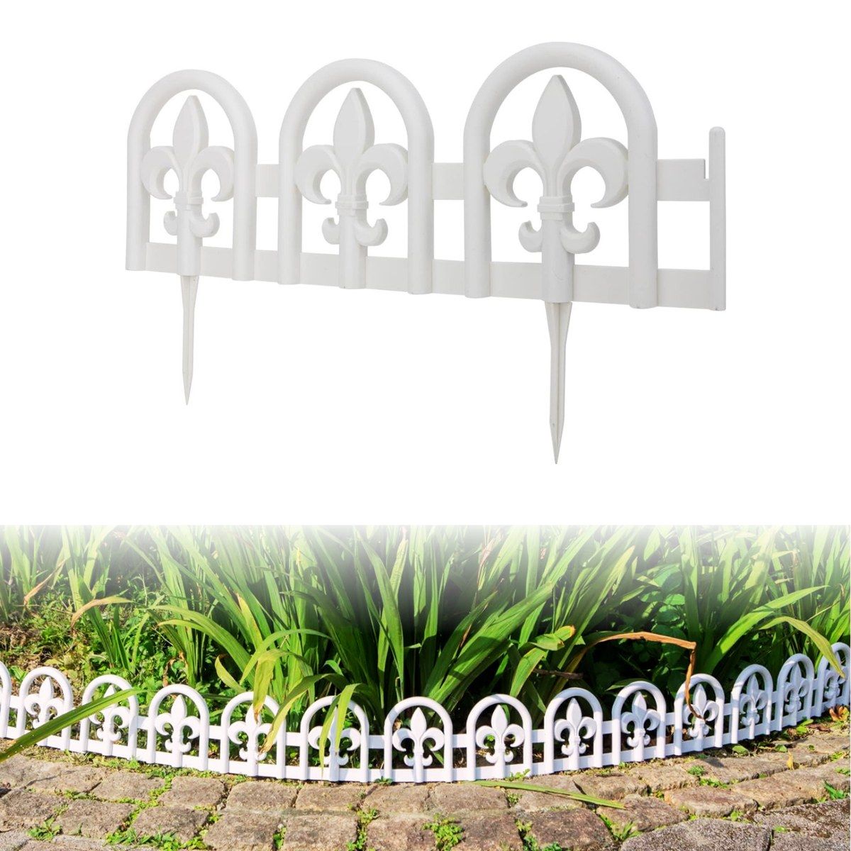 Fleur-De-Lis garden edging — White